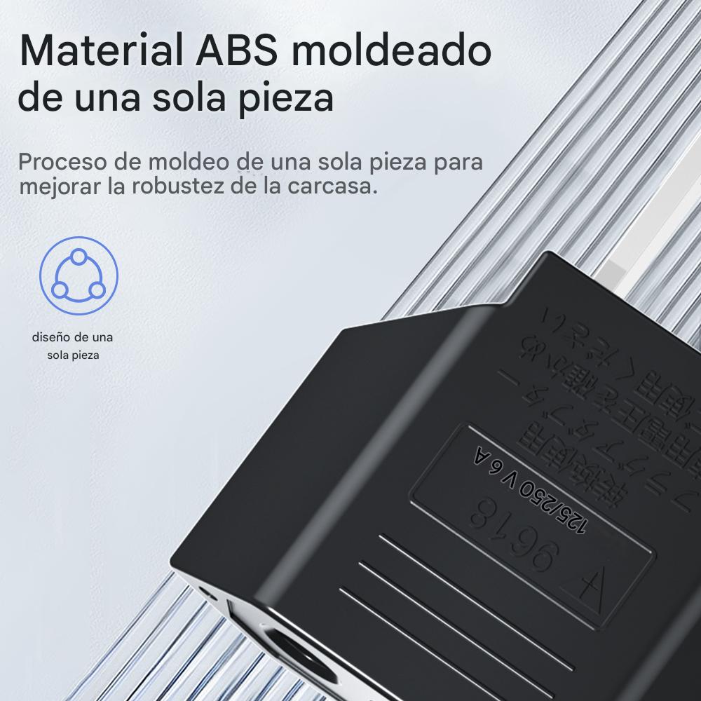 Clavija Adaptador Corriente Europeo A Americano Us Eu 2PZ convertidor negro electrónico abs gadget