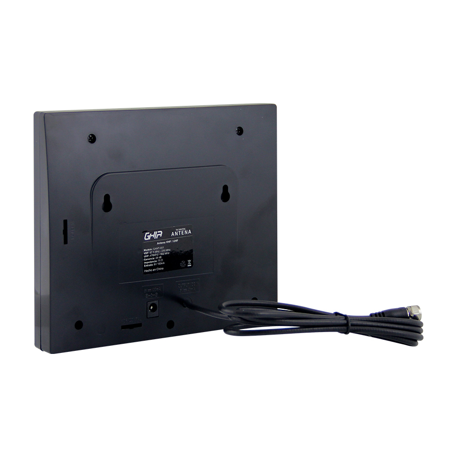 Antena Para Tv Ghia Para Interiores Cable 1.5 Metros 28db Color Negro Modelo GANT-001