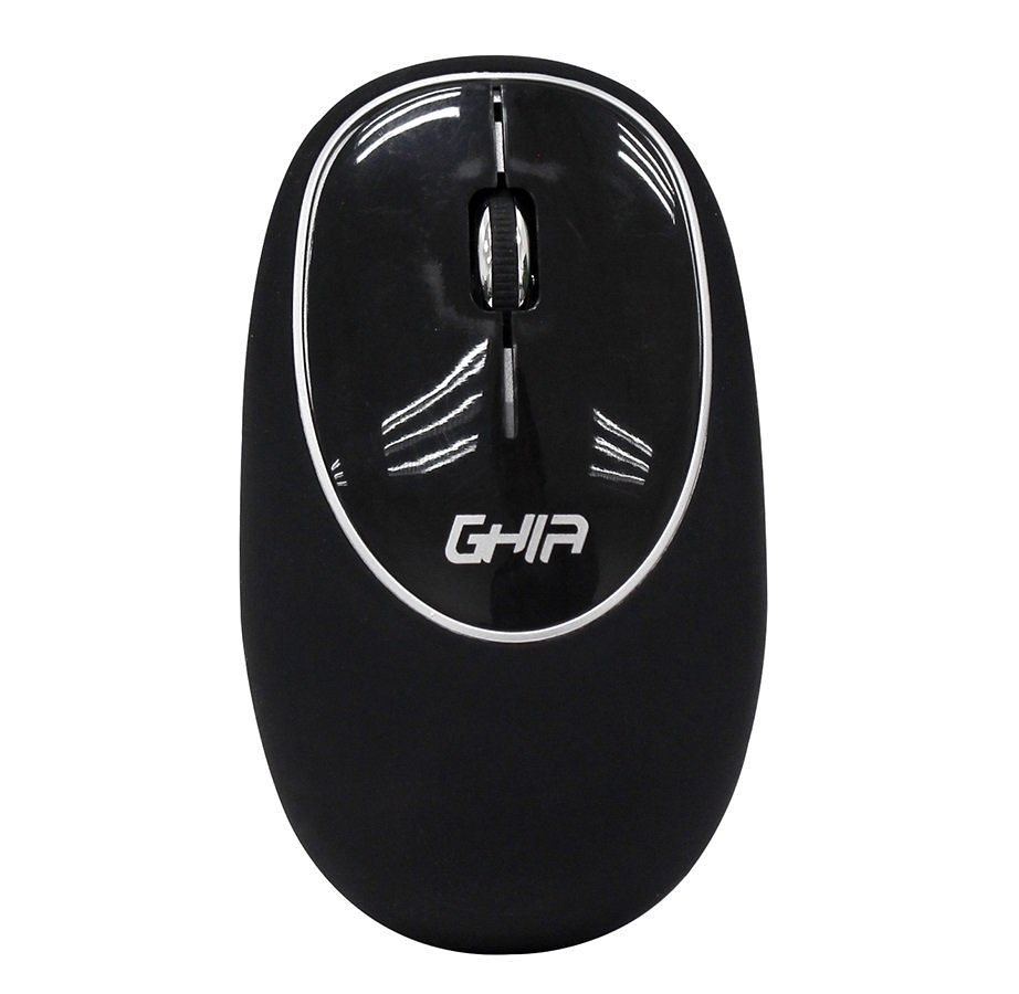 Mouse ergonomico de memory foam ghia negro inalambrico 1000 dpi usb pc laptop portatil raton