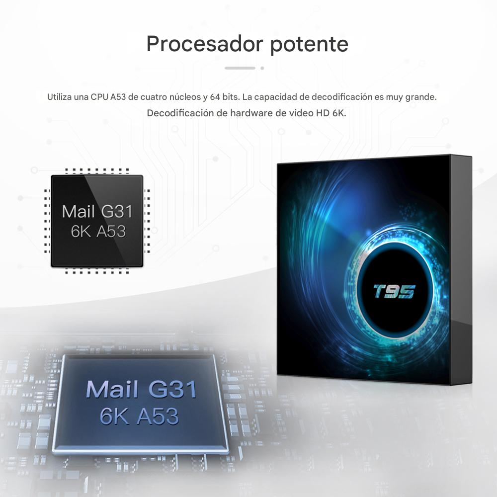 Smart TV inteligente box Android 14 6K HD 4GB 32GB Wifi reproductor multimedia pantalla