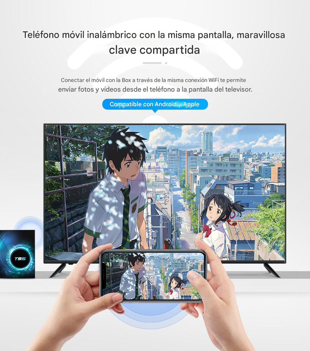 Smart TV inteligente box Android 14 6K HD 4GB 32GB Wifi reproductor multimedia pantalla