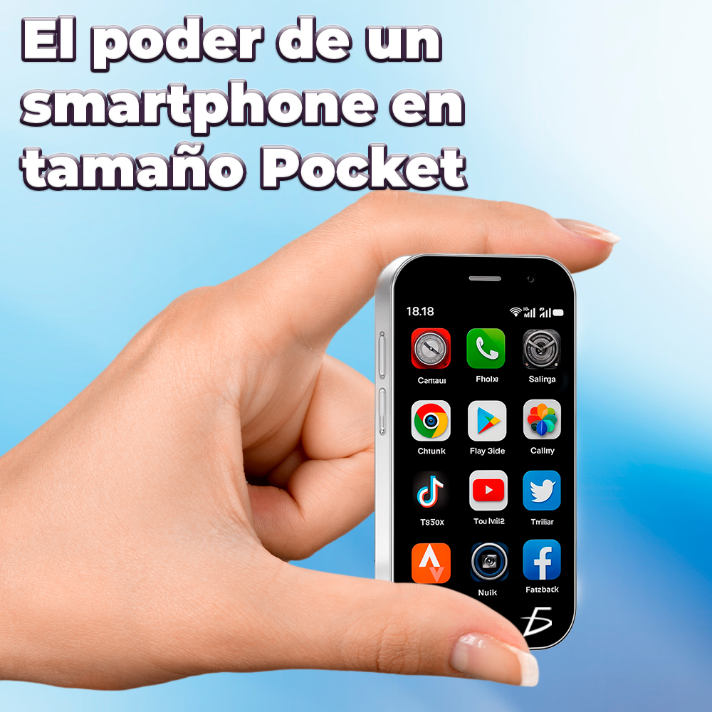 Smart phone mini con 2 ranuras Sim y Camara Trasera de 5 mega pixeles y Frontal de 2 MP