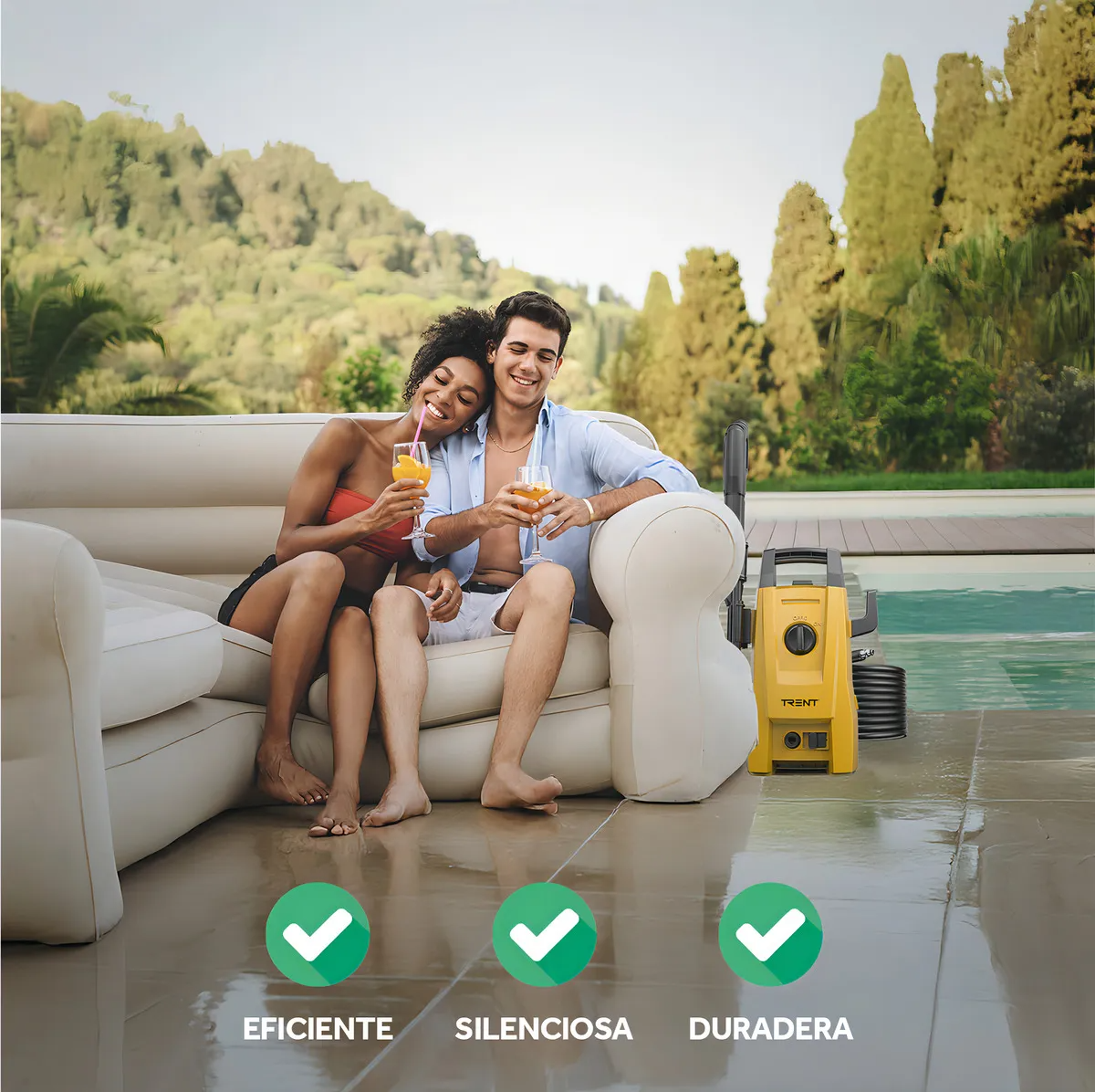 Hidrolavadora Electrica Trent Hlt203 1200w Alta Presion 1600 Psi 110 Bar Con Accesorios