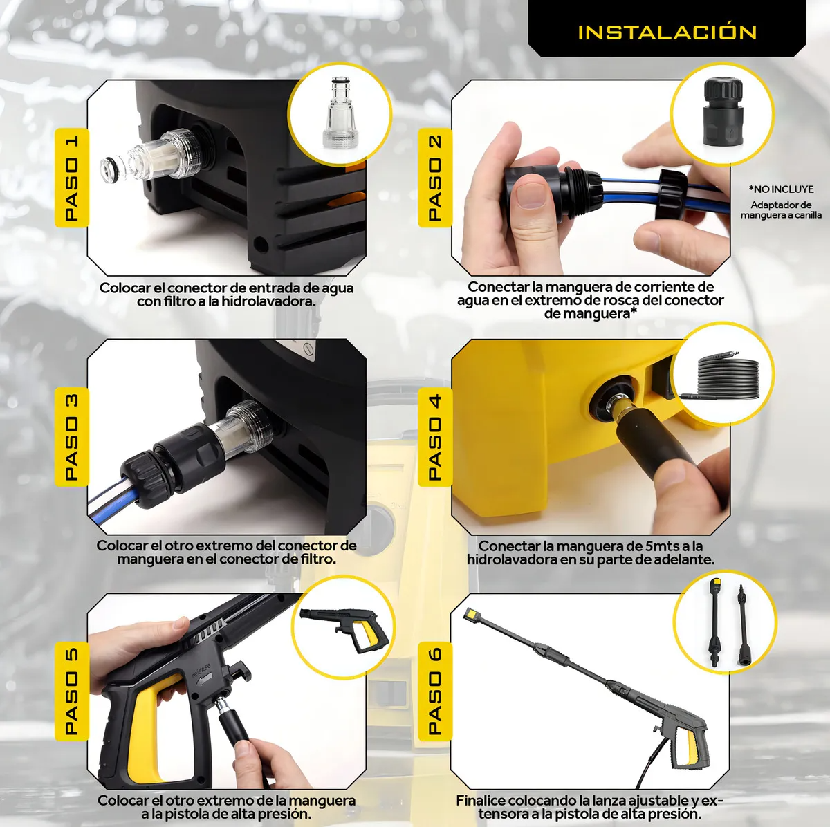 Hidrolavadora Electrica Trent Hlt203 1200w Alta Presion 1600 Psi 110 Bar Con Accesorios