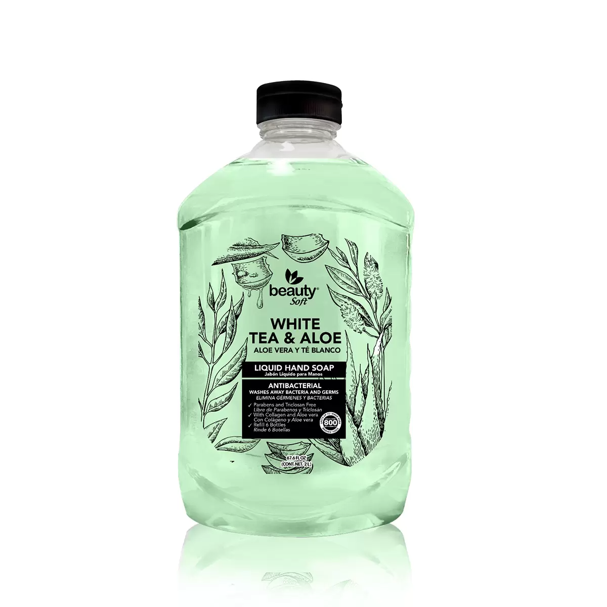 Beauty Soft Jabón Líquido para Manos 2 pzas de 2 L.