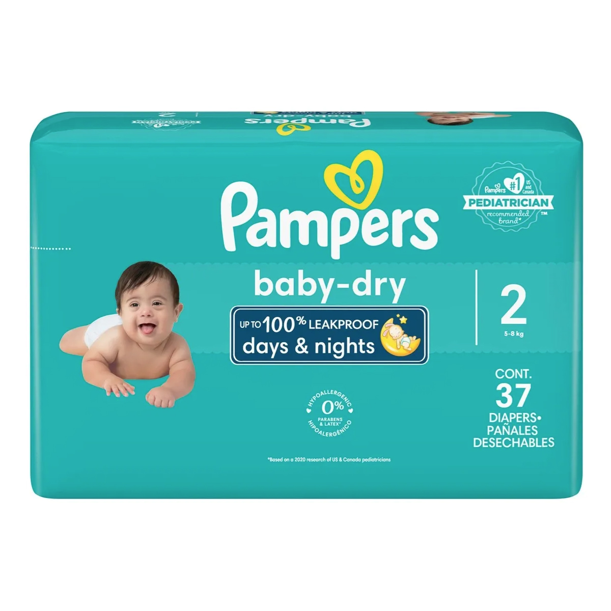 Pañales Pampers Baby Dry Talla 2 37pz