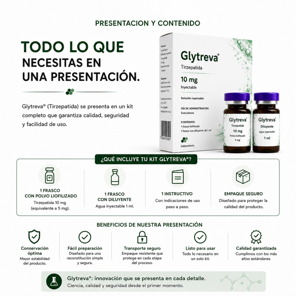 Glytreva® Tirzepatida 5 mg | Tecnología de Última Generación