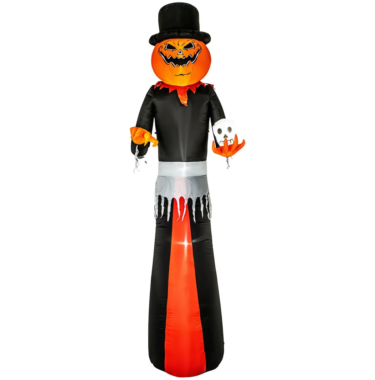 Inflable Halloween Gigante Hombre Calabaza 3.50m Luces Led Color Naranja
