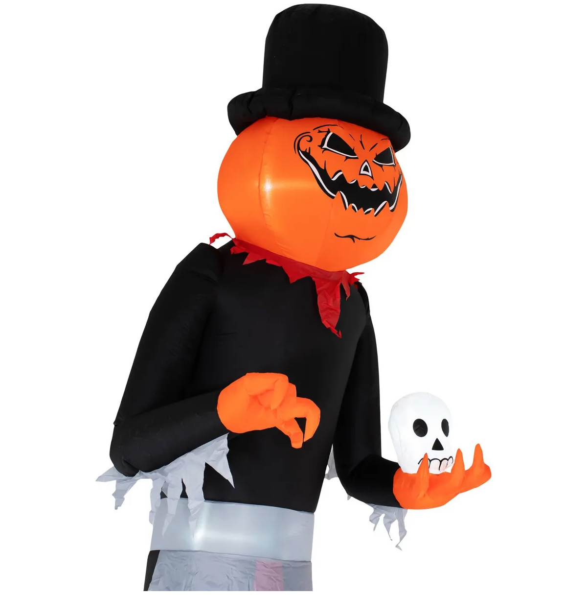 Inflable Halloween Gigante Hombre Calabaza 3.50m Luces Led Color Naranja