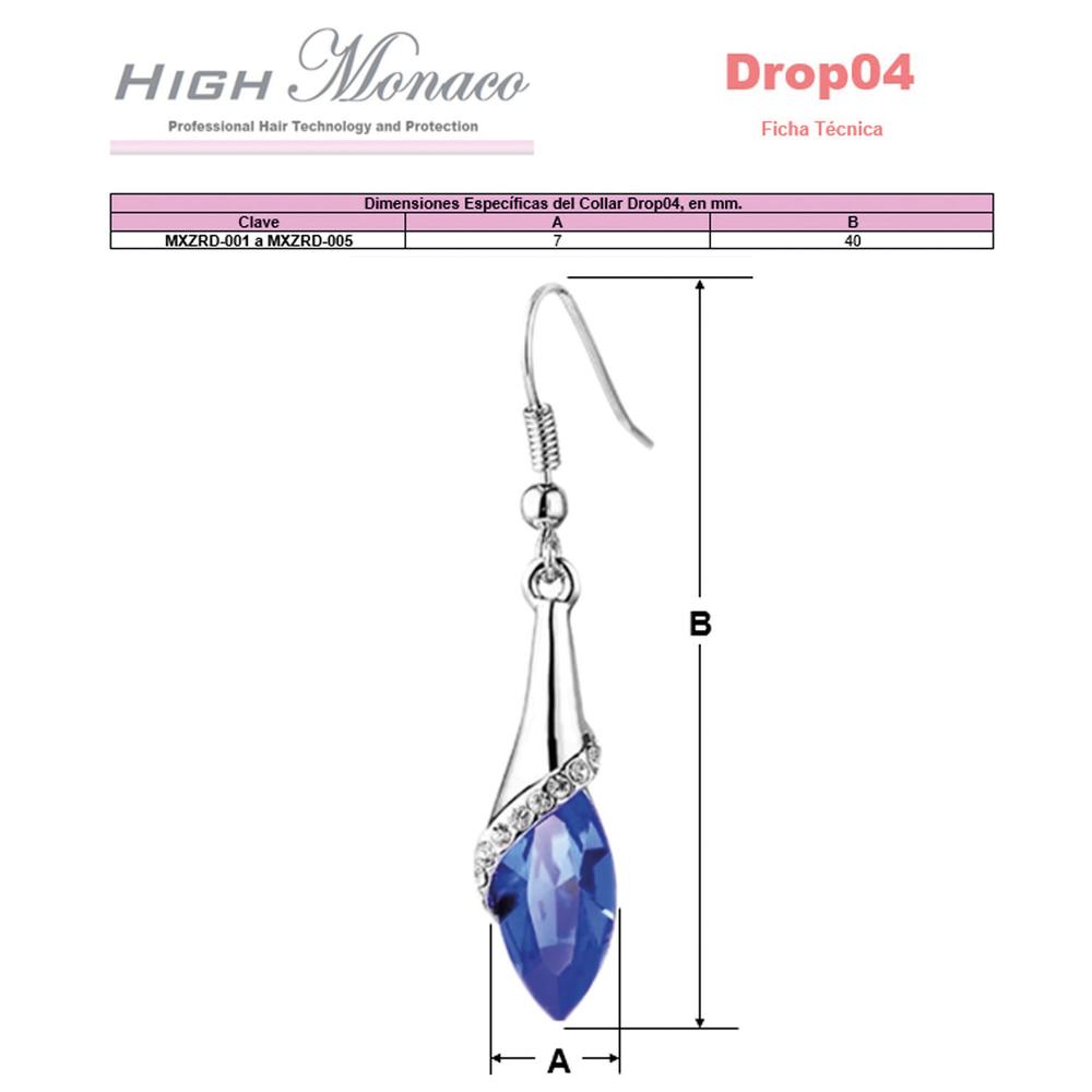 Aretes en Forma de Gota MXZRD-001 1Par S925 Plata Circón Azul Aretes Gota de Agua, Drop04