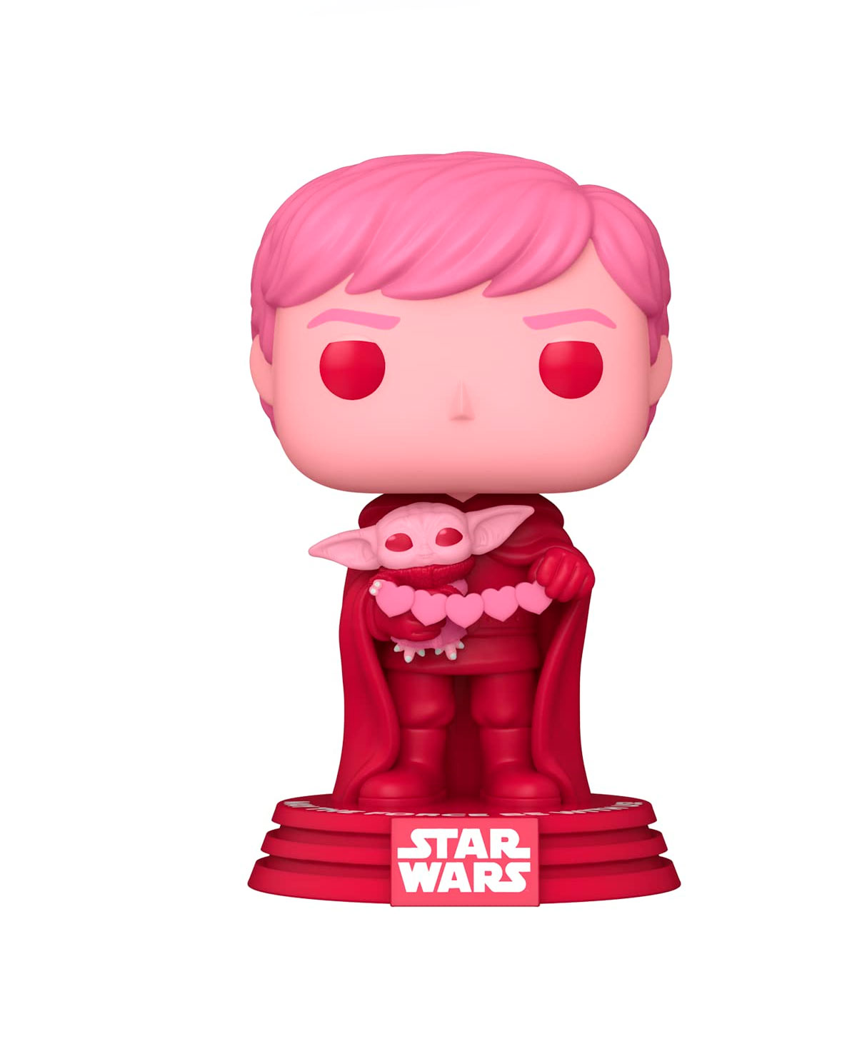 Funko Pop! Star Wars #494 – Luke Skywalker con Grogu (Edición Rosa / Valentine's Day Series 2)