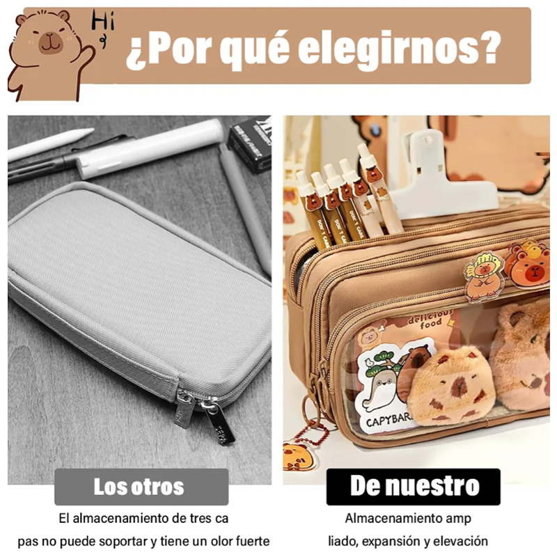 Estuche Aesthetic Lapicera Capibara Pencil Case Papeleria