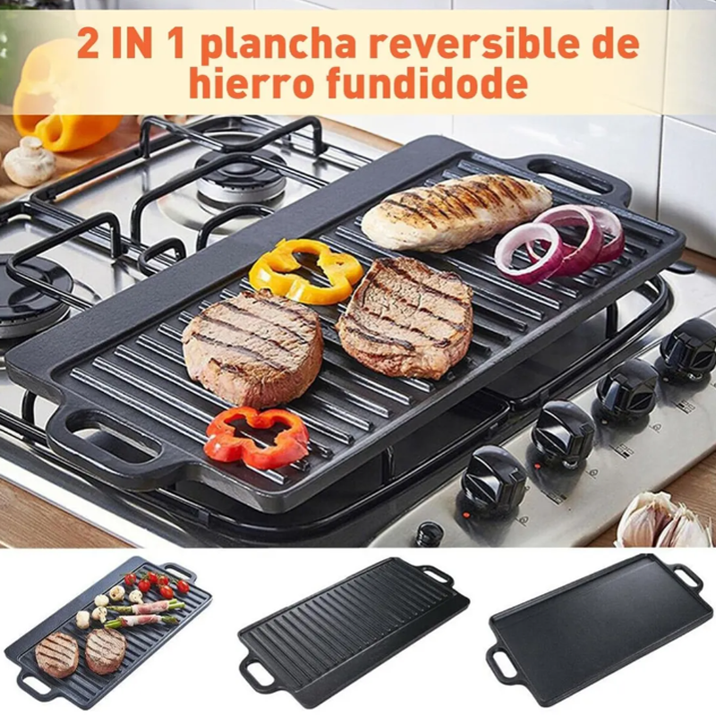 Plancha  Grill De Hierro Fundido Reversible 