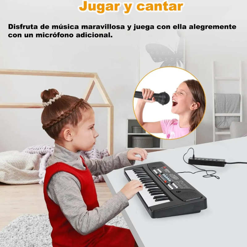  Piano Eléctrico De Juguete Para Niños 8 Ritmos 37 Teclas