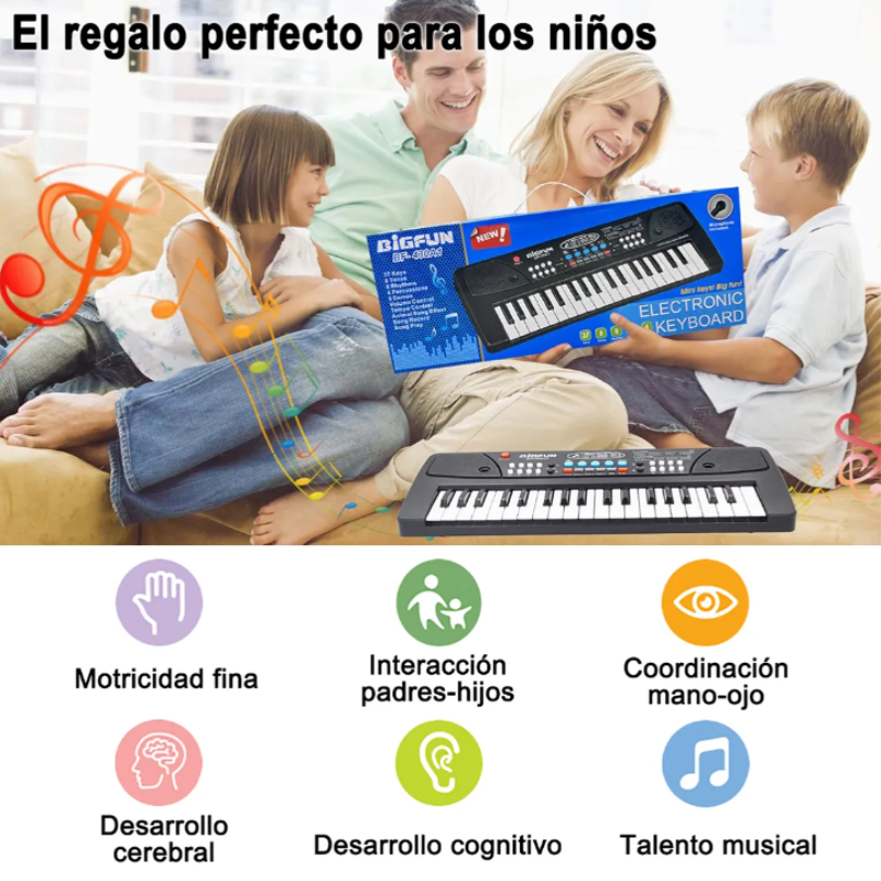  Piano Eléctrico De Juguete Para Niños 8 Ritmos 37 Teclas