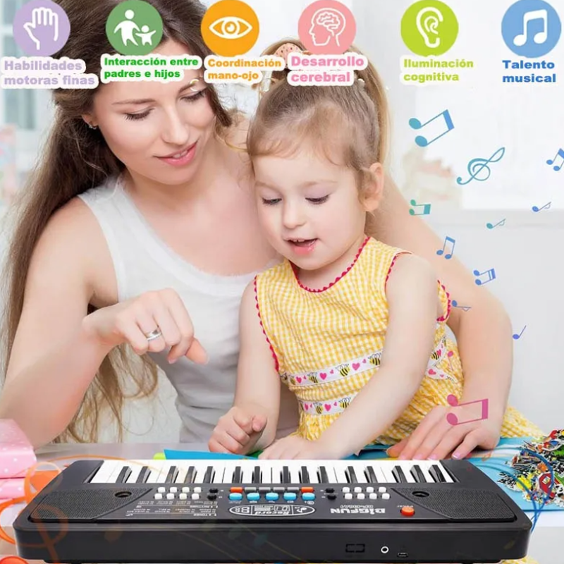  Piano Eléctrico De Juguete Para Niños 8 Ritmos 37 Teclas