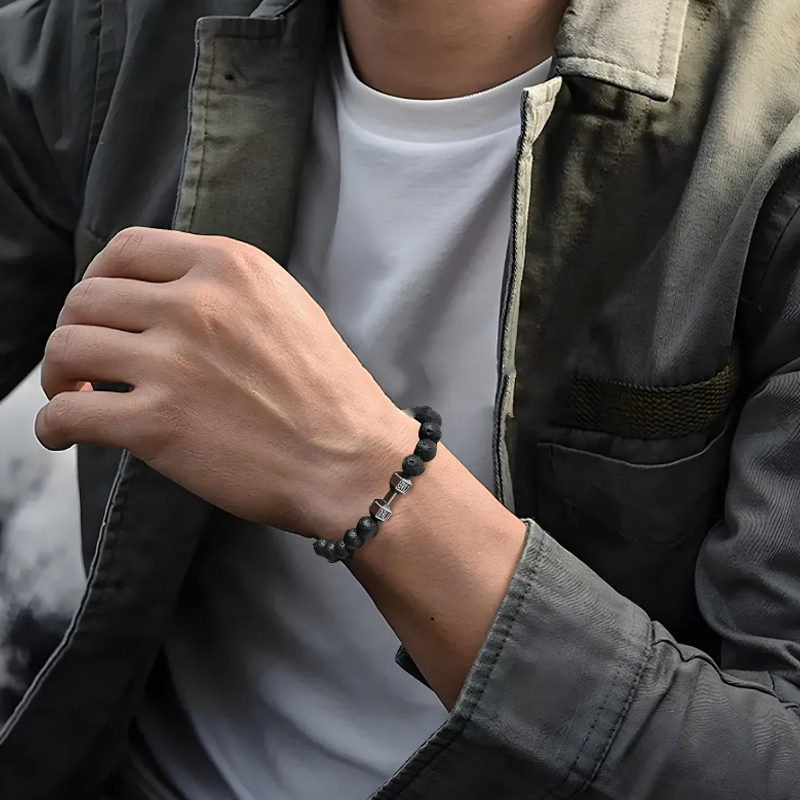 Pulseras Gym Mancuerna Pesa Fitness Para Hombre Y Mujer Negro 3 pza 