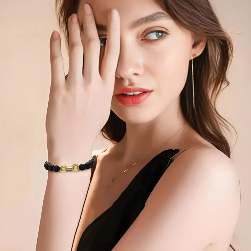 Pulseras Gym Mancuerna Pesa Fitness Para Hombre Y Mujer Negro 3 pza 