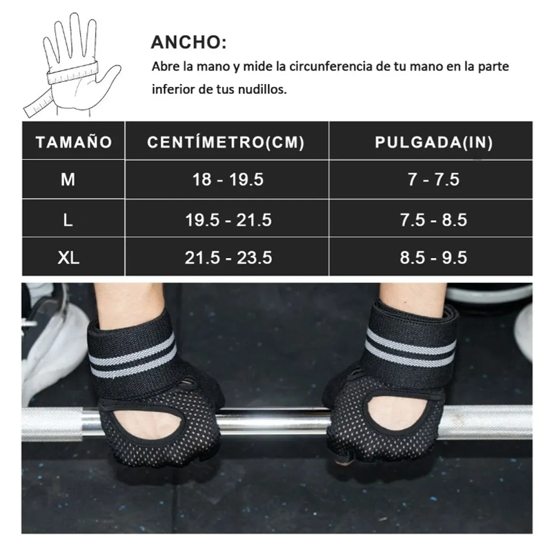 Guantes Para Gym Pesas Deportivos Muñequeras Mujer Y Hombre