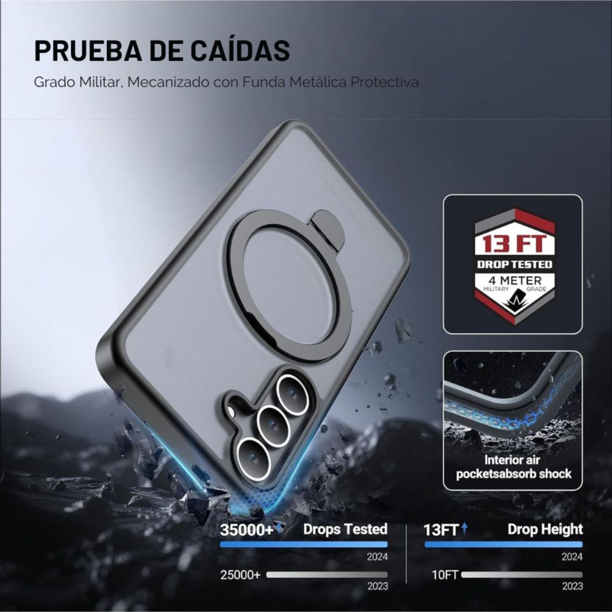 Funda Policarbonato Raptic Air Stand Para Samsung S25 Plus