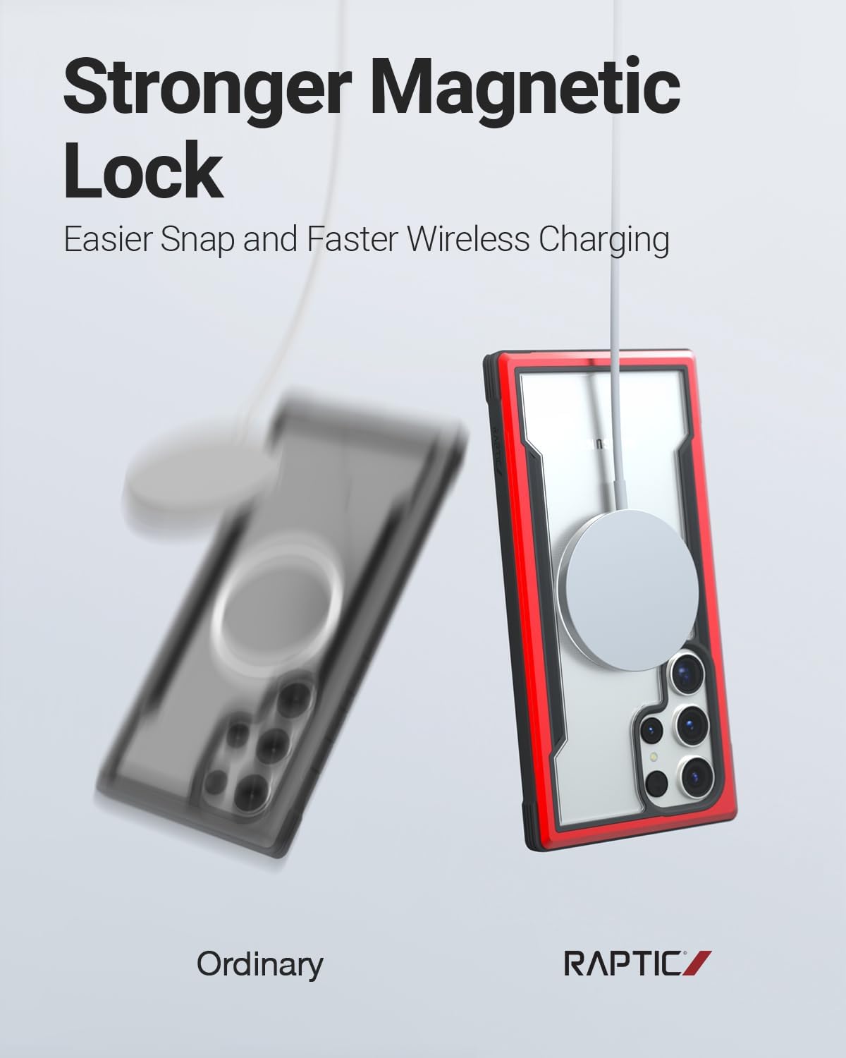 Funda Aluminio Raptic Shield Uso Rudo Magnetico Para Samsung S24 Ultra Rojo