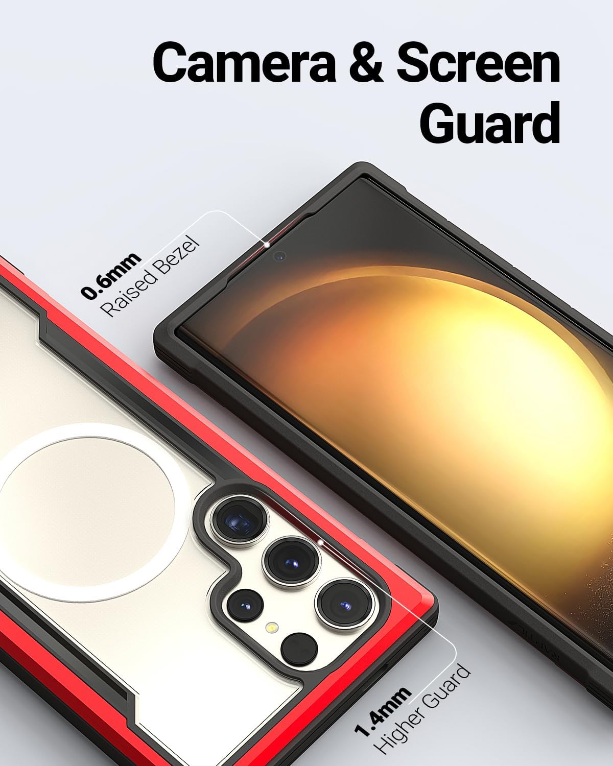 Funda Aluminio Raptic Shield Uso Rudo Magnetico Para Samsung S24 Ultra Rojo