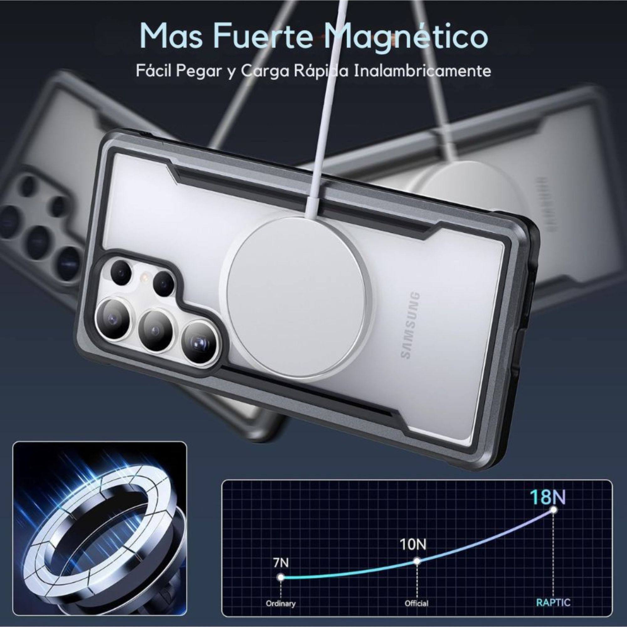 Funda Aluminio Raptic Shield Uso Rudo Magnetico Para Samsung S25 Ultra 