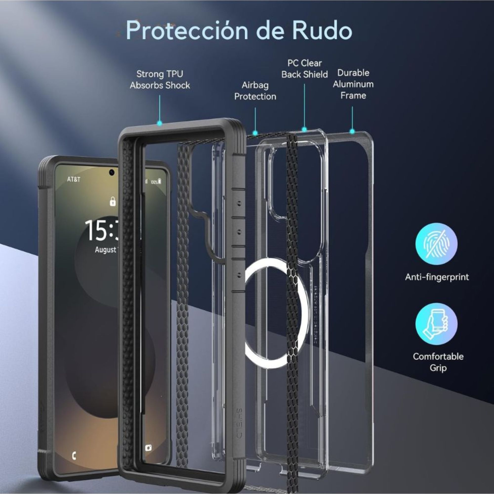 Funda Aluminio Raptic Shield Uso Rudo Magnetico Para Samsung S25 Ultra 
