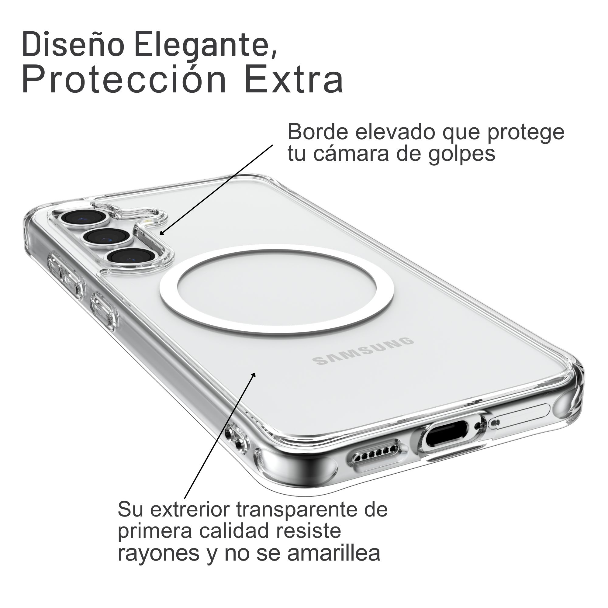 Funda Aluminio Raptic Clear Uso Rudo Magnetico Para Samsung S24 Plus