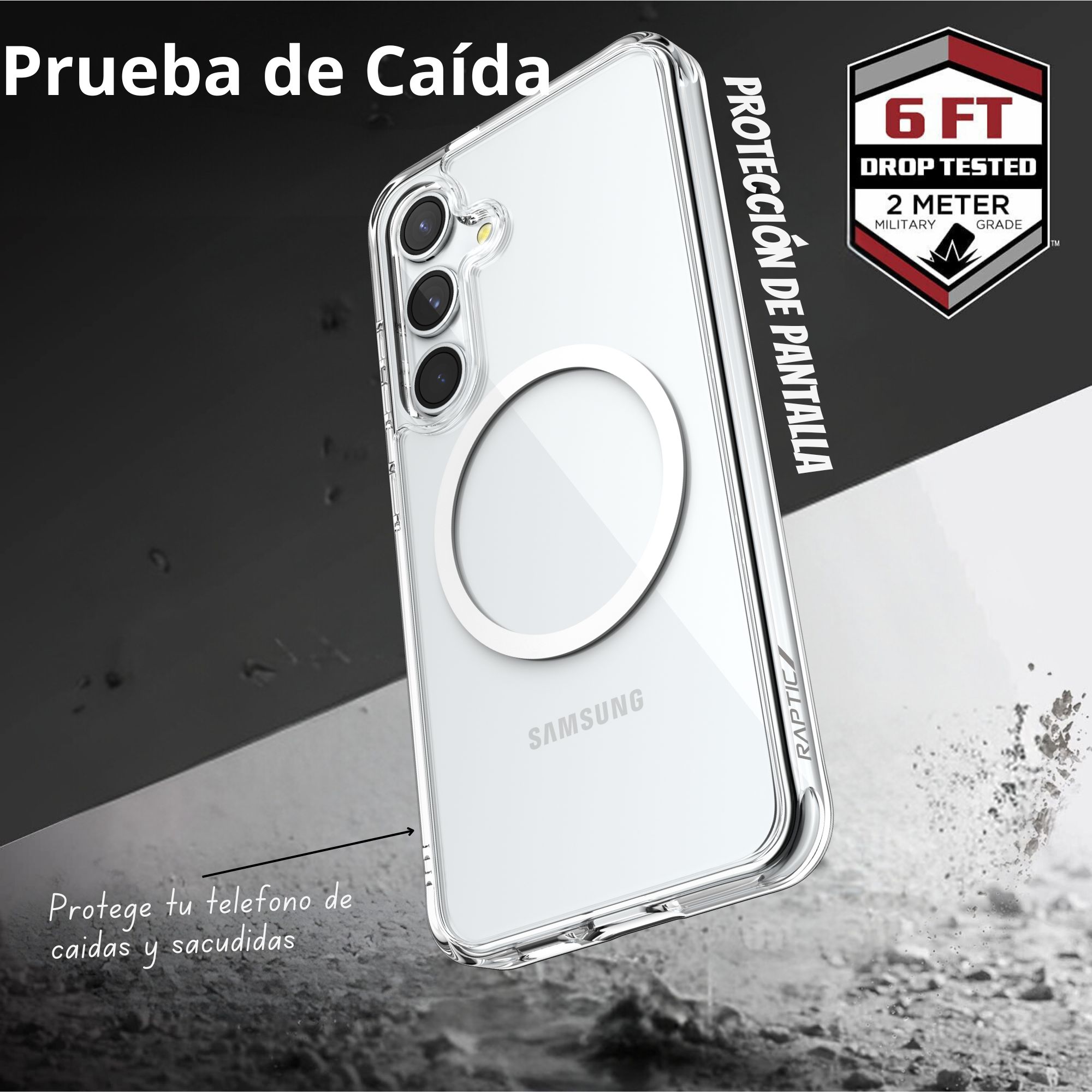 Funda Aluminio Raptic Clear Uso Rudo Magnetico Para Samsung S24 Plus