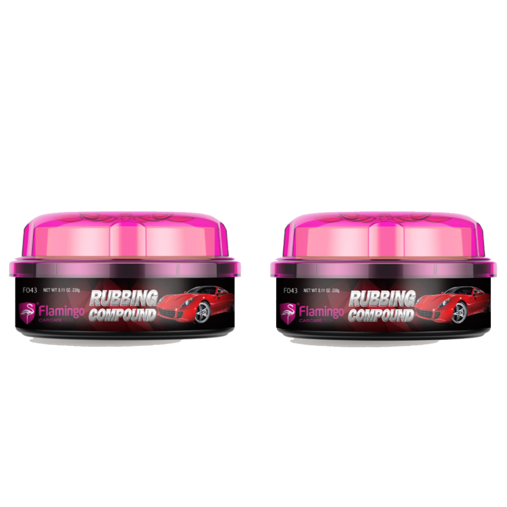 2 pz  Cera Para Pulir Flamingo Rubbing Compound Pasta Lata De 230g