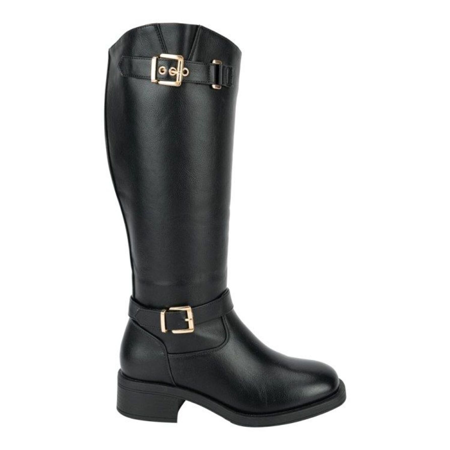 Bota de mujer, larga, acabado napa, con hebillas, color negro, mod. 1224047