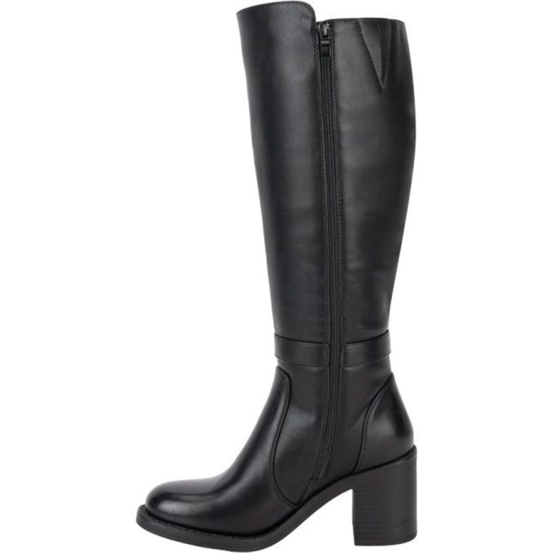 Botas De Mujer Con Tacón Bloque - Estilo Western, Caña Media, Cremallera, Suela De Goma