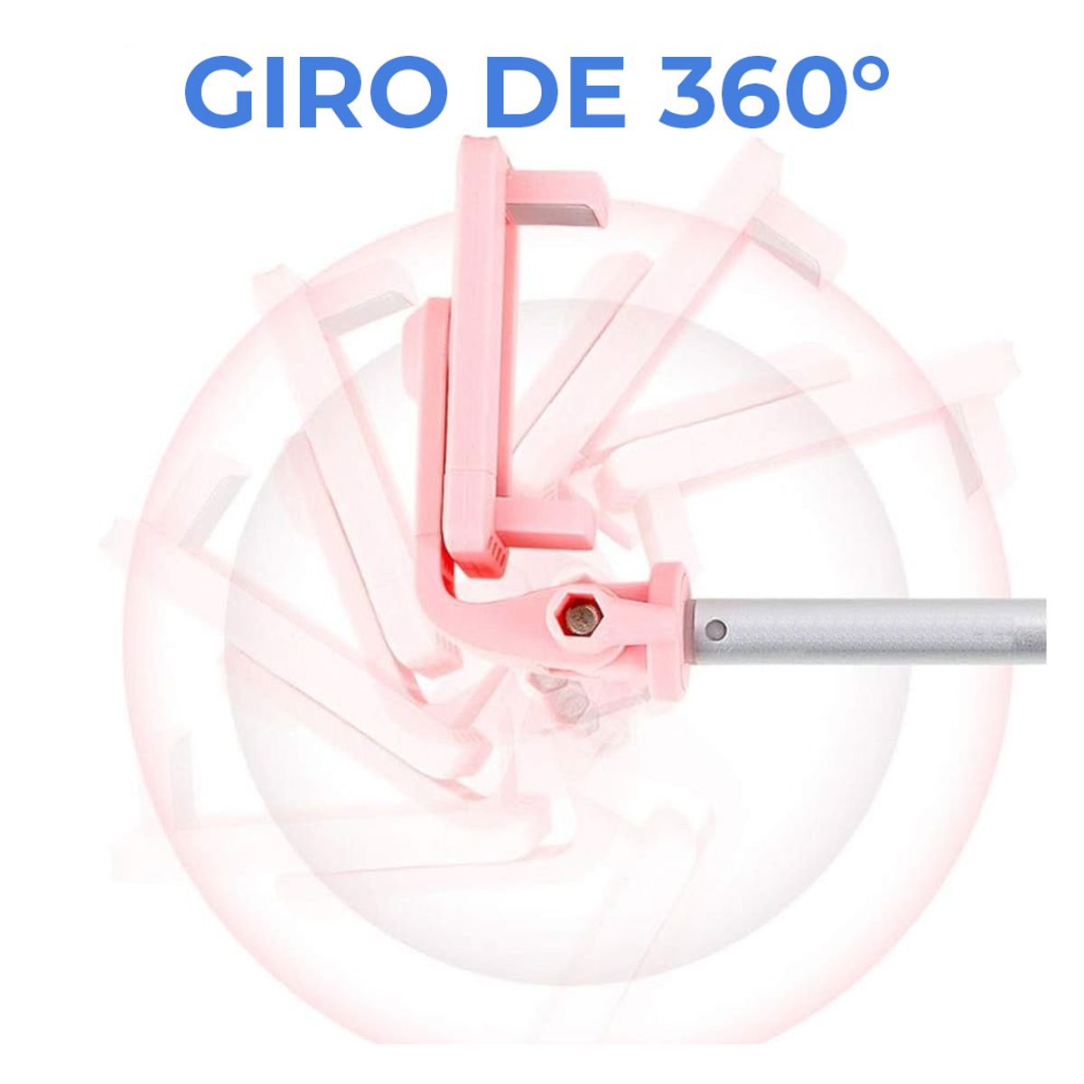 Baston Selfie Stick Con Luz Obturador Remoto Via Bluetooth Función Tripie Rosa