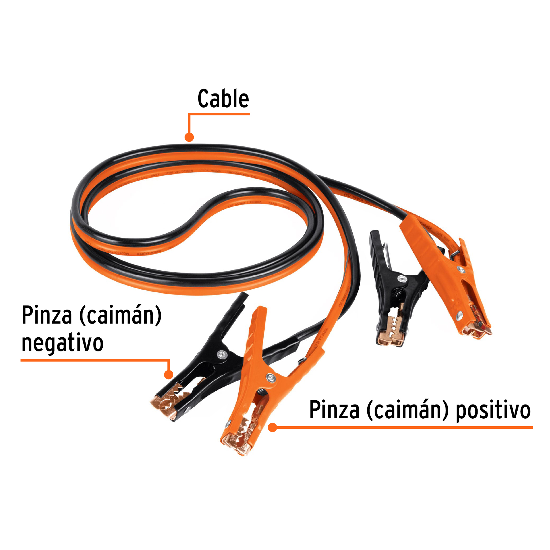 Cables Pasa Corriente 3 m 225A 8 AWG con Funda Modelo CAP-3008T Marca TRUPER