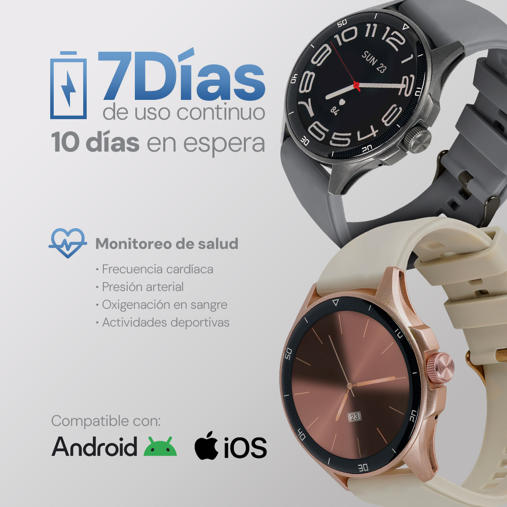 Smartwatch STF Kronos Oblivion AMOLED 1.43", Llamadas, IP68 Color grafito