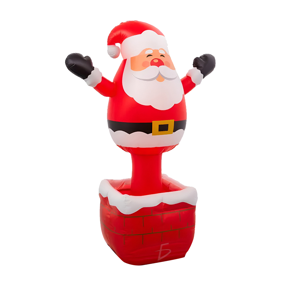 Inflable Navideño Santa Claus con Chimenea | Decoración de Navidad con Luz LED para Exterior e Interior