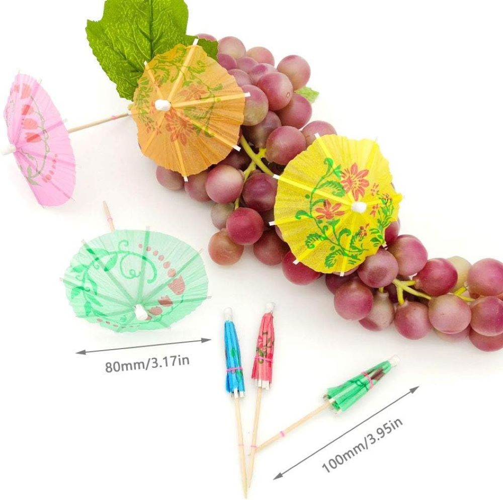 100 Sombrillitas Para  Cóctel Palillo Bebida Fiesta Boda.