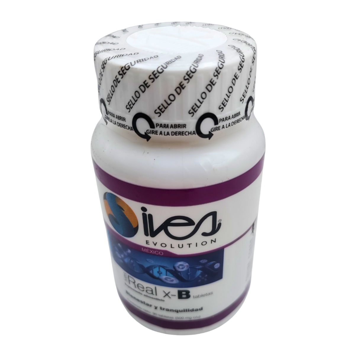 Pasiflora Valeriana 7 azahares Toronjil Tila Vitaminas B1 B6 B12 Ácido Glutámico Real XB Ives Evolution México 90 uds..