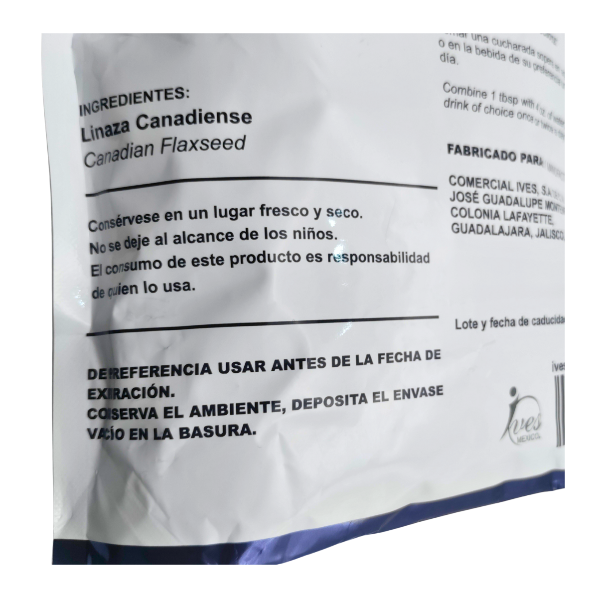 Canadian Ives Evolution México Linaza Canadiense Molida Cultivo Orgánico 600 Gr..