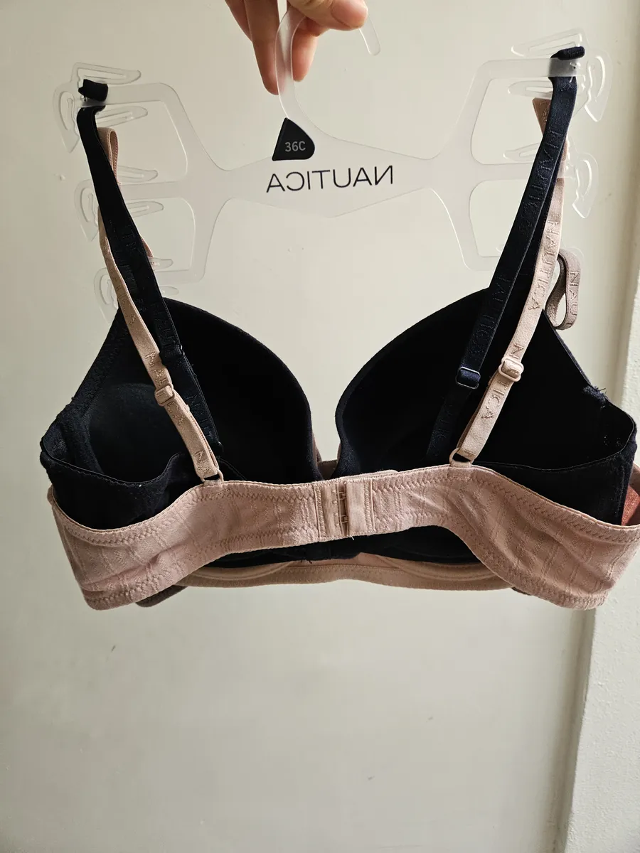 Set De 3 Brassiere Nautica, Talla 36c,copas Push Up,varillas