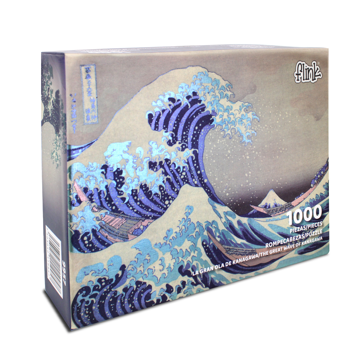 Rompecabezas Flink La Gran Ola 1000 Piezas Metalizado