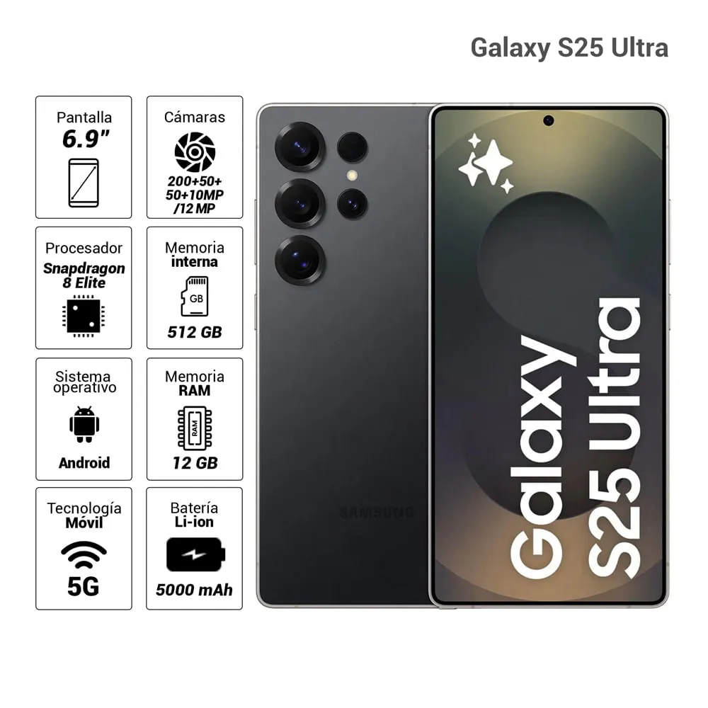 Samsung Galaxy S25 Ultra 512GB Nuevo Liberado Titanium Black