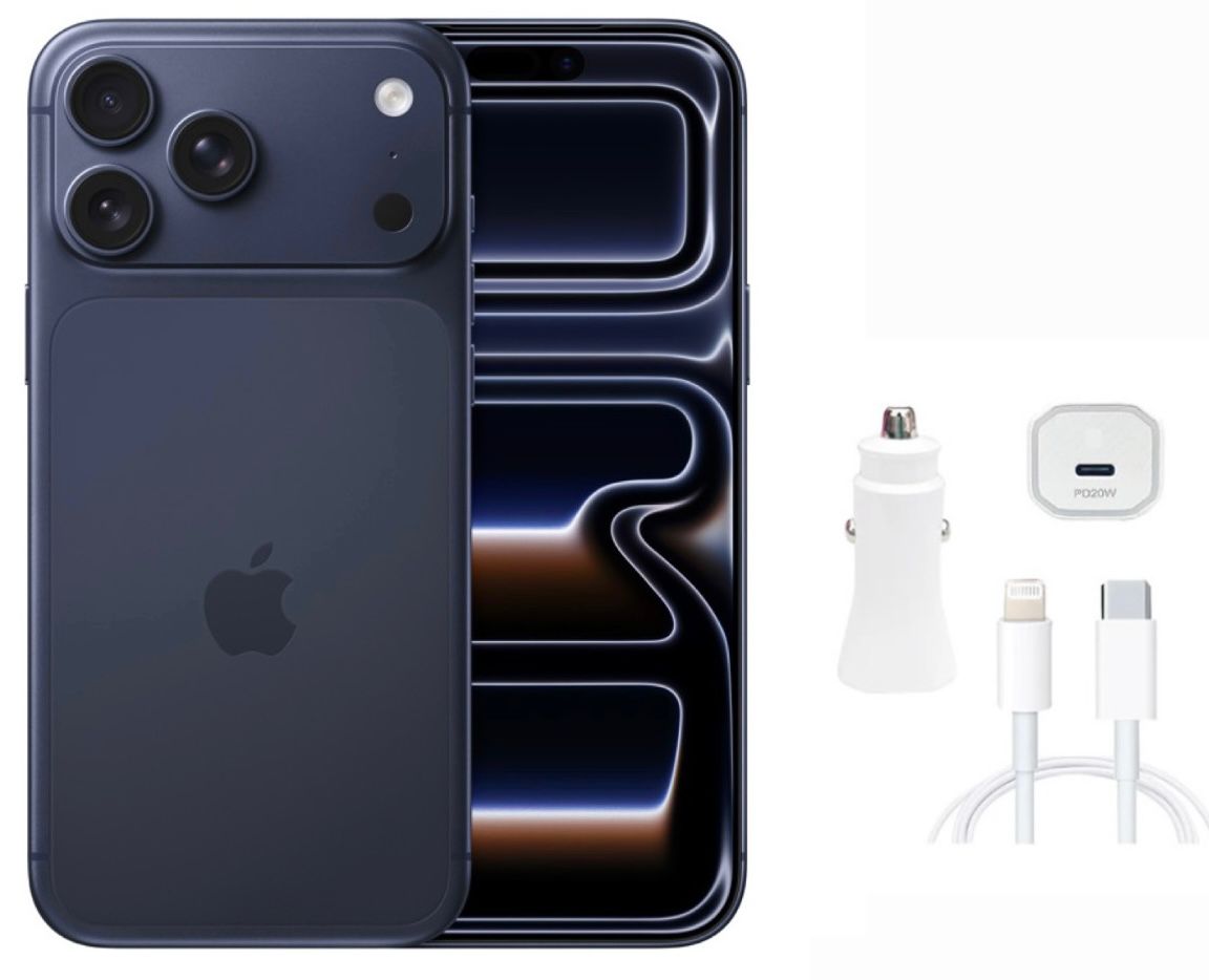 iPhone 17 Pro max 512 GB Celular Apple Nuevo  sellado Color Azul + Cargador de Carro 