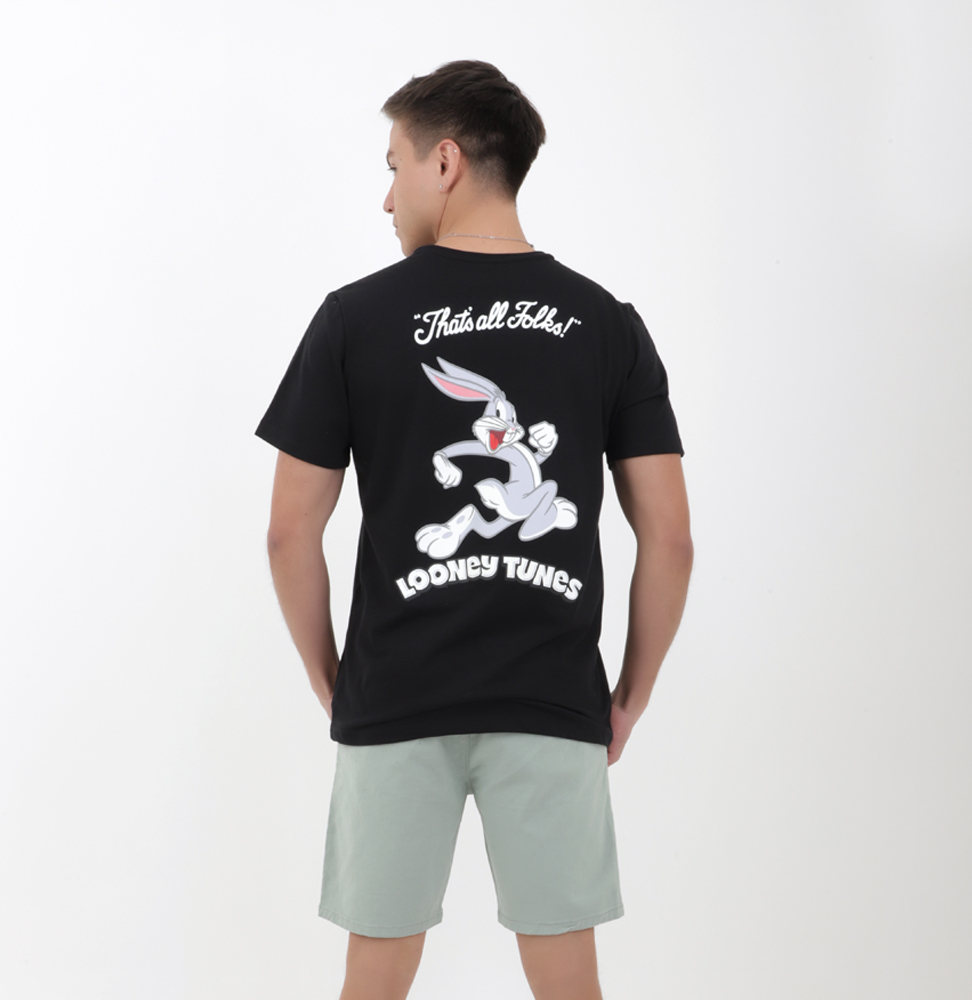 Playera K-Swiss LOONEY TUNES THATS  ALL FOLKS Para Hombre Color Negro