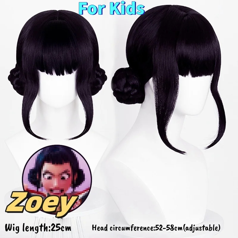 Peluca Sintetica para Niña Cosplay Kpop Mira Rumi Zoey Demon Hunters, Accesorios para Disfraz, Halloween, Cumpleaños