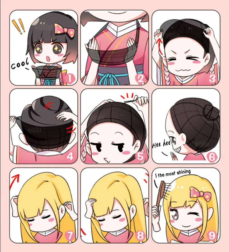 Peluca Sintetica para Niña Cosplay Kpop Mira Rumi Zoey Demon Hunters, Accesorios para Disfraz, Halloween, Cumpleaños