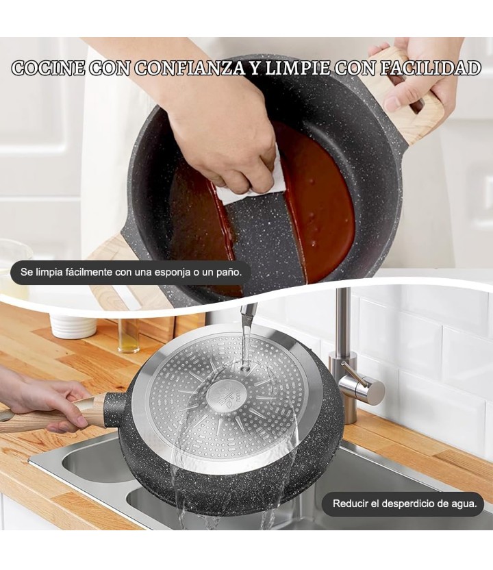 Juego de sartenes de inducción de calor antiadherente 10 pzas