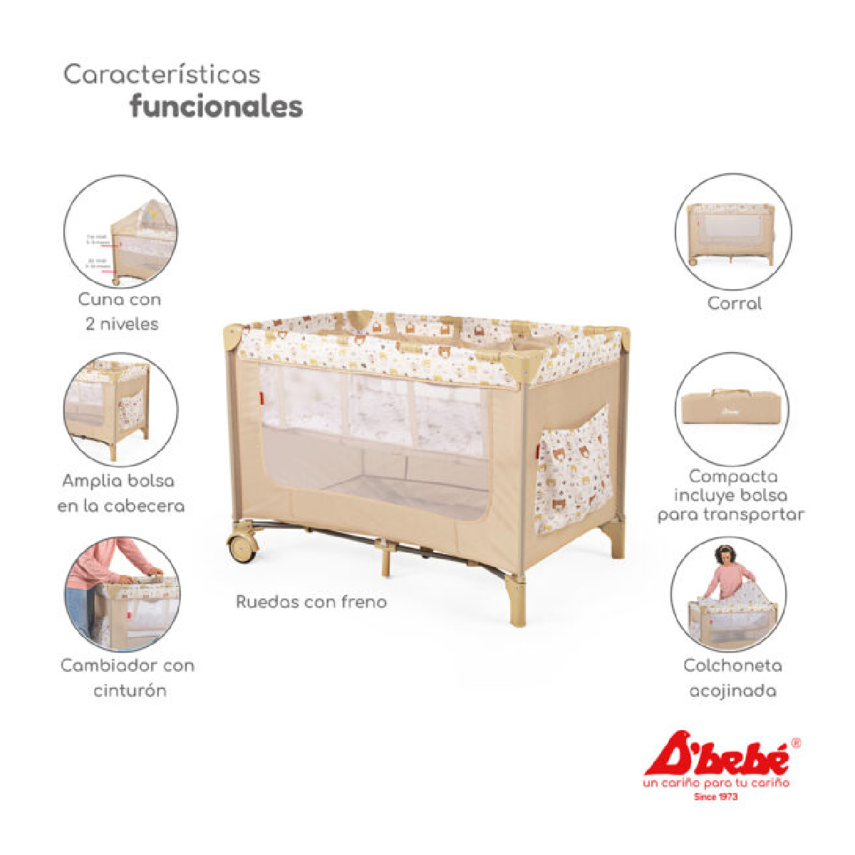 Cuna corral D´bebé Rest Beige