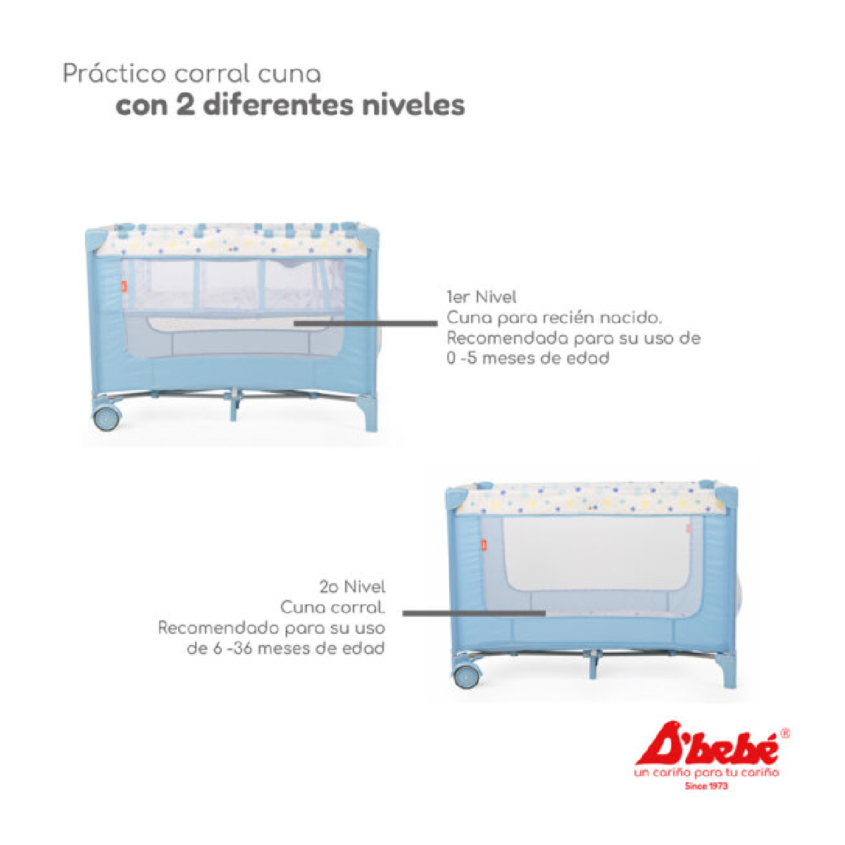 Cuna corral  D´bebé Rest Azul